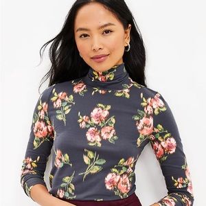 LOFT floral turtleneck